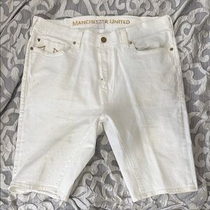 True Religion White Jean Shorts for Men